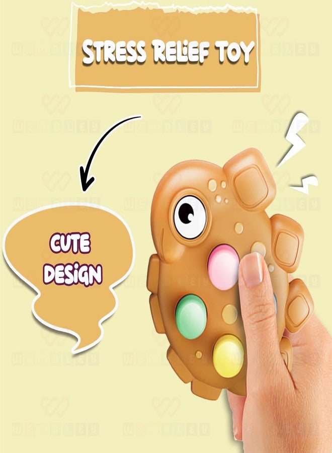 Wembley Push & Pop It Musical Fidget Toy for Infant Kids| Sensory Interactive Game| Made of Food-Grade Silicone| Bubble Poppet Popin Sound Toy| Waterproof,Gift for Babies 9-24 Months (Brown) - Image 3